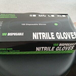DURABLE NEW nitrile gloves large black 100 count MEDIUM
